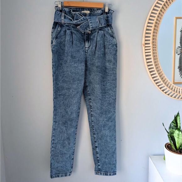 SEZANE Austin Jeans, paperbag waist, US 2/FR 34, bleached denim, EUC - Picture 3 of 10